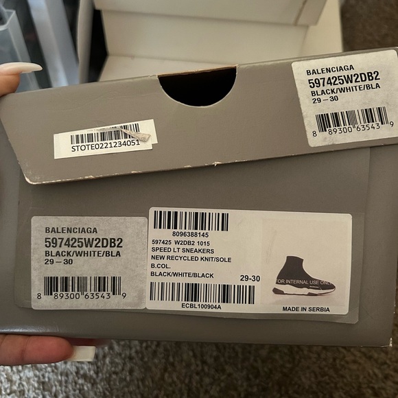 Balenciaga Kids Black and White Sneakers - Picture 2 of 7